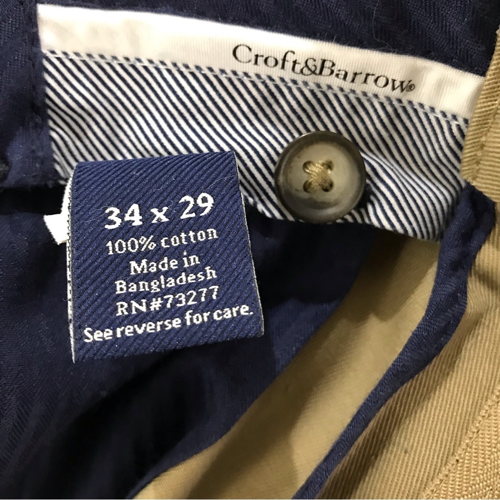 Croft & Barrow Classic Fit Pleated Khaki Casual Pants Size 34 NWT Office Casual - Picture 6 of 8